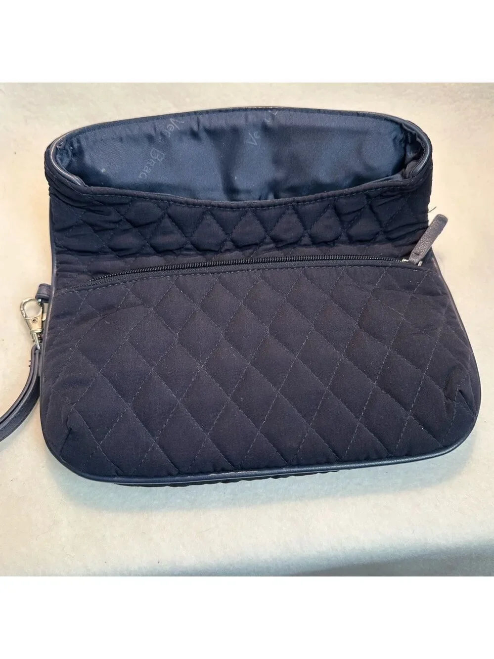Vera Bradley Quilted Navy Blue Clutch - Picture 3 of 4